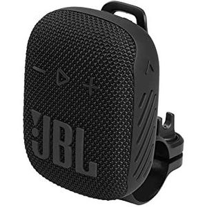 JBL Wind 3S Mini Draagbare Bluetooth Speaker met Bass Boost van Harman Kardon - Robuuste Luidspreker met Clip voor Fiets, Scooter en Motorfiets - Waterdicht tot IP67-5 Uur Speelduur - Zwart