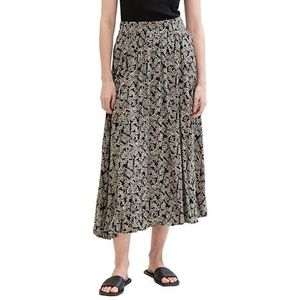 TOM TAILOR Midi rok voor dames, 35307 - Black Palm Minimal Design, 36