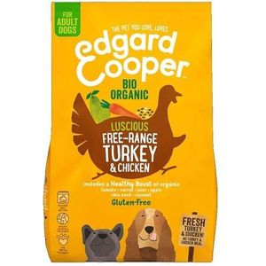 Edgard & Cooper Biologisch Droog Hondenvoer - (Biologisch Kalkoen & Kip 2,5 kg), Graan & Glutenvrij, Natuurlijke Ingrediënten & Vers vlees, boordevol essentiële aminozuren voor een gezonde binnenkant