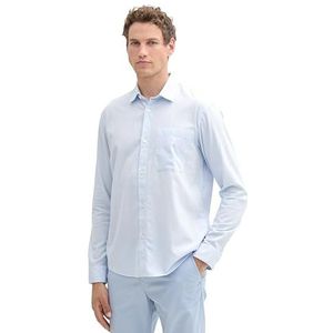 TOM TAILOR Denim heren overhemd, 36062 - Lichtblauwe structuur, S