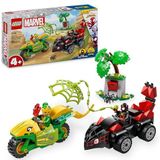 LEGO Marvel Spidey en zijn geweldige vriendjes Spin en Electro achtervolging met dinosaurusvoertuigen, bouwset voor kleuters, superheldenspeelgoed voor kinderen vanaf 4 jaar 11198