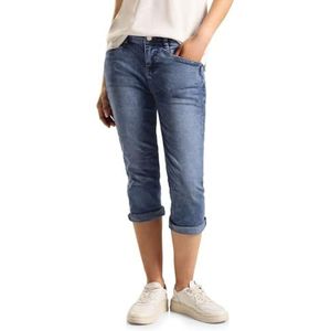STREET ONE 3/4 jeans in casual fit, Mid Blue Random Wash, 32W x 22L