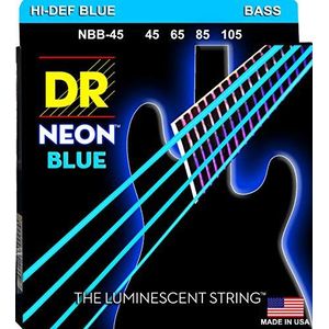 DR String NBB-45 Neon Blue snarenset voor basgitaar