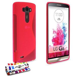 Ultraplatte zachte beschermhoes LG G3 D851 [Le S Premium] [roze] van MUZZANO + stift en microvezeldoek MUZZANO® GRATIS - De ultieme en duurzame beschermcase voor uw LG G3 D851