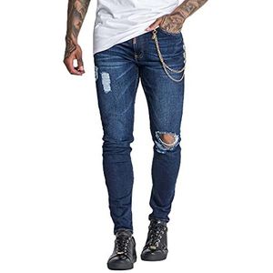 Gianni Kavanagh Donkerblauwe Rebirth-jeans voor heren, Donkerblauw, XL