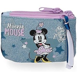 Disney Minnie Style portemonnee, blauw, 11,5 x 8 x 2,5 cm, polyester, Blauw, Monedero, portemonnee