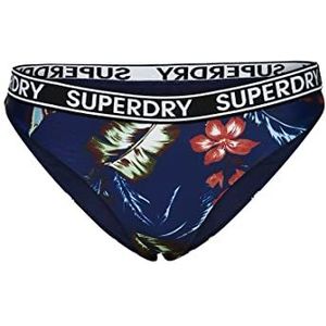 Superdry Swimwear Vintage Surf Logo Bikini Brief Indo Leaf Navy 44 Dames