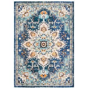 Safavieh Modern chique tapijt voor woonkamer, eetkamer, slaapkamer - Madison Collection, korte pool, blauw en lichtblauw, 61 x 91 cm