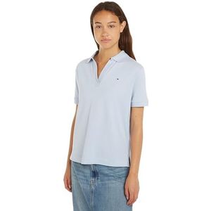 Tommy Hilfiger Dames RLX Open Placket Lyocell Polo Ss S/S polo's, blauw, M, Blauw, M