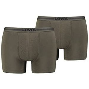 Levi's Tencel Boxer Brief Retroshorts voor heren, verpakking van 2 stuks, Kaki, XL