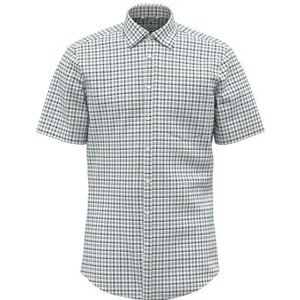 Seidensticker Zakelijk overhemd voor heren, regular fit, strijkvrij, New Button-down, korte mouwen, 100% katoen, groen, 39