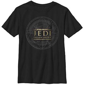 Star Wars Jongens Jedi Map T-shirt, zwart, XS, zwart, XS