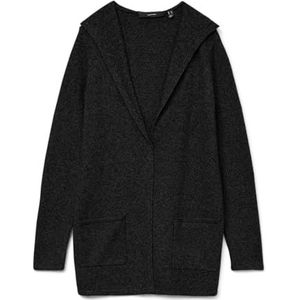 Vero Moda Vmdoffy Ls Open Hood Cardigan Ga Noos Vest dames, Black Mel., S