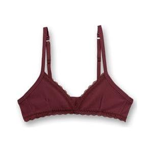 Meisjesbeha rood | Comfortabele en aangename beha zonder beugel voor meisjes van katoenmix. Ondergoed met kant en verstelbare bandjes van RIPP-kwaliteit | Meisjesbeha, rood, 140