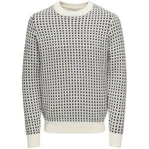 Only & Sons Trui Onsmusa Reg 3 Struc Crew Knit 22027268 Egret Mannen Maat - L