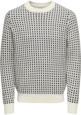 Only & Sons Trui Onsmusa Reg 3 Struc Crew Knit 22027268 Egret Mannen Maat - L