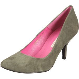 Buffalo London Dames 10028-192 Kid Suede Black Pumps, groen/Olivo 01, 36 EU, Groen Olivo 01, 36 EU