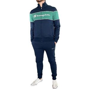 Champion Legacy Sweatsuits-Block-Logo Powerblend fleece sportpak voor heren, Blu Marino/Verde, S