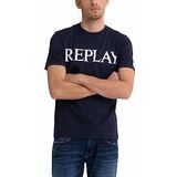 Replay T-shirt voor heren, Blauw 085, XL