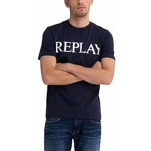 Replay T-shirt voor heren, Blauw 085, XL