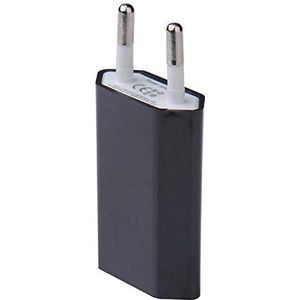 USB-wandcontactdoos adapter voor iPhone 11 Pro Max netstroom 1 poort AC oplader wit (5 V 1 A) universeel (zwart)
