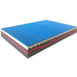 Marcapiuma matras voor Frans bed, geheugenschuim, 120 x 205 cm, hoogte 25 cm, Sunshine, hardheid H2 medium, medisch product - bekleding van koolstofzilver, afneembaar, mijtdicht, 100% Made in Italy