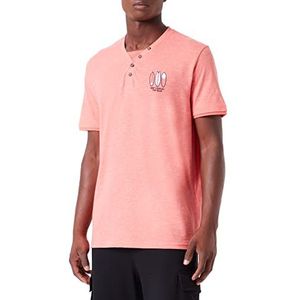 TOM TAILOR Uomini Serafino T-shirt met print 1031578, 29802 - Porcelain Coral Grindle, XXS