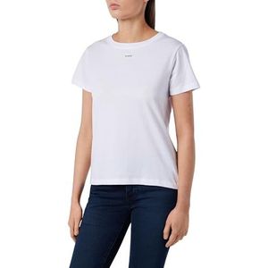 Pinko Basico T-shirt Jersey Snow Wash Logo, Z04_wit glanzend, XXL dames, Z04_wit glanzend, XXL