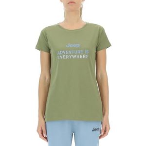 JEEP O102925-E100 J T-shirt Dames Adventure is Everywhere Print Grote Ringen Hout J23W Dames Olive Green M, Olijfgroen, M