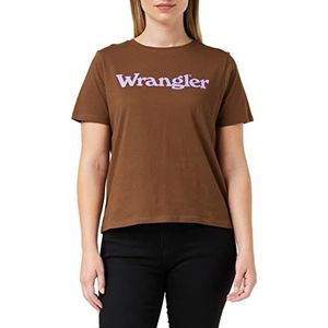 Wrangler Dames Regular Tee Shirt, Carafe Bruin, XS