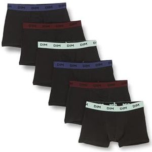 Dim Boxershorts voor heren, mix en kleuren, katoen, stretch, comfort, 6 stuks, Zwarte riem groen/blauw/rood, S