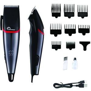 LITTLE BALANCE 8804 Easy Performance, tondeuse voor heren, looptijd 2,5 uur, USB-C opladen, led-display, 8 opzetkammen, 4 lengte-instellingen, zwart