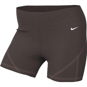 Nike Dames Shorts W Np Df Mr 3In Short Nvlty, Barok Brown/Smokey Mauve/White, FN3136-237, XS