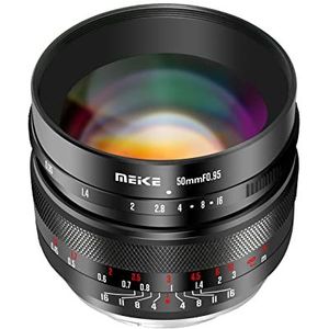 Meike 50mm f0.95 Groot diafragma Handmatige Focus Lens Compatibel met Panasonic Lumix M43 MFT Mount Digitale Spiegelloze Camera's GH3 GH4 GH5 GH6 GH7