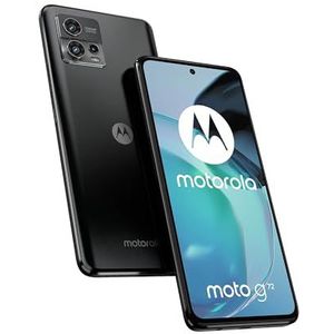 Motorola Moto G72 Smartphone, geheugen 8/128 GB, drievoudige camera 108 MP, display 6,6 inch FHD+ 144 Hz, accu 5000 mAh, Dual-SIM, Android 12, inclusief afdekking, Meteorite Black