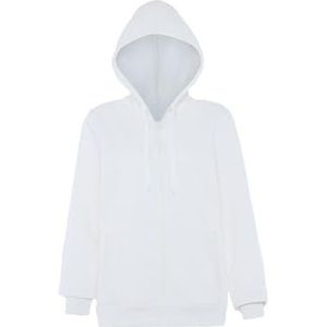 Mymo Athlsr Stijlvolle capuchontrui voor dames, met ritssluiting, polyester, wit, maat L, wit, L