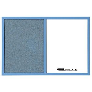 Bi-Office MX03439471 schoolkalender op combitbord, 22 mm dik MDF frame gelakt staal/kurk, 60 x 40 cm, blauw
