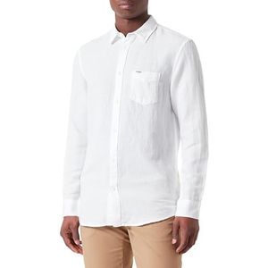 Wrangler LS 1 Pkt Shirt, Worn White, XL Heren, Gekleurd wit, XL