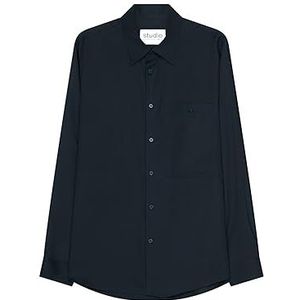 Seidensticker Studio Shirt - Regular Fit - gemakkelijk te strijken - Kent-kraag - lange mouwen - unisex - 100% Tencel, donkerblauw, XXL