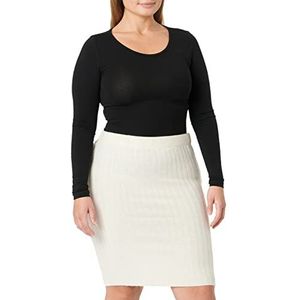 PIECES Dames Pccava Rib Hw Knit Rok Noos Bc Rock, wit (whitecap gray), M