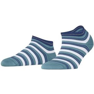 FALKE Dames Korte sokken Smart Stripe W Sn katoen kort gedessineerd 1 paar, Turkoois Key Largo 6852, 35-38