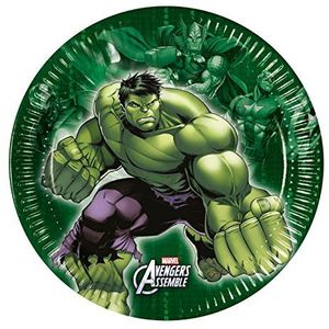 Unieke partij 72063-20cm Marvel Avengers assembleren papieren platen, Pack van 8
