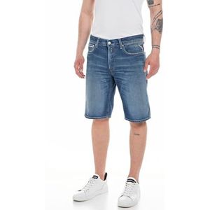 Replay Grover Straight Fit Jeans Shorts, 009, medium blue., 33W