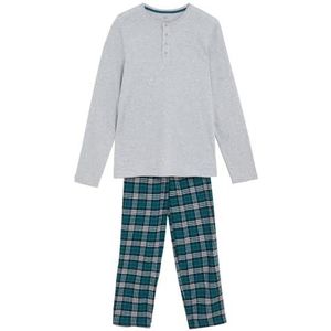 Marks & Spencer Heren T07-7596 Pyjamaset, Teal Mix, Large (2 stuks), Teal Mix, L