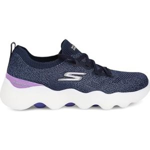 Skechers 124905 Nvlv Sneakers voor dames, Marine Textiel Lavendel Trim, 39.5 EU