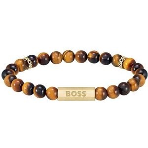 BOSS - SPHERE STONES - Armband - Tijgeroogstenen - Verguld - 8mm Kralen