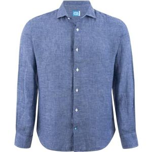 Panareha Linnen Overhemd voor Heren FIJI Marineblauw (XXL)