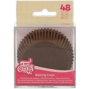 FunCakes Baking Cups Bruin: Perfect voor alle cupcakes, Cupcakes en meer, Taart decoratie, pk/48