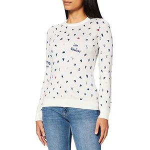 Love Moschino Dames met Micro Hearts allover lange mouwen ronde hals pullover
