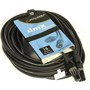 Accu Kabel 15m 3 Pin DMX Kabel - Zwart